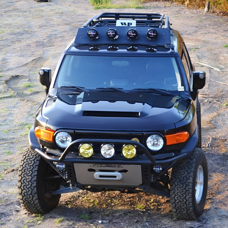 Load image into Gallery viewer, Toyota-FJ-Cruiser-with-Scoop-Lensun-60W-Hood-Solar-Panel
