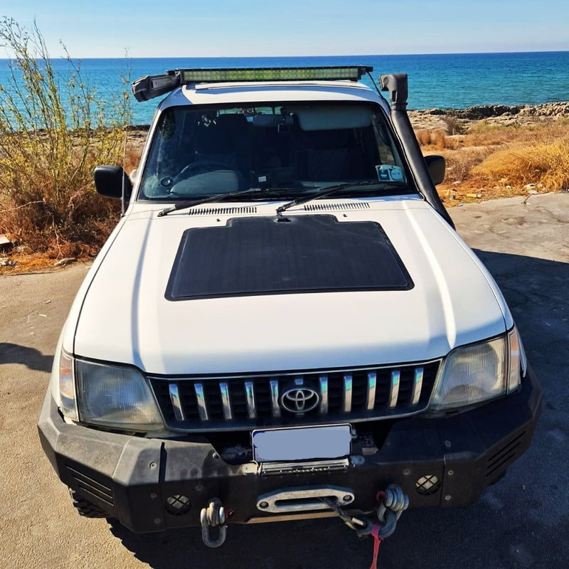 تحميل الصورة إلى عارض المعرض، Toyota-Land-Cruiser-Prado-KZJ95-Lensun-95W-Bonnet-Solar-Panel-5
