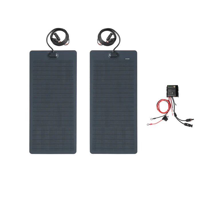 Load image into Gallery viewer, Toyota-Land-Crusier-bj45-Lensun-70W-Bonnet-Solar-Panel-1
