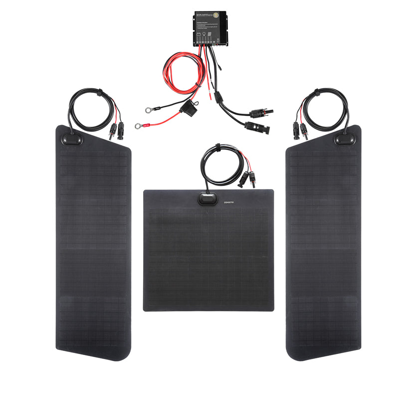 Load image into Gallery viewer, Toyota 4Runner 4th&amp;5th Gen (2003-2022) with Scoop Lensun 80W Hood Flexible Solar Panel-6
