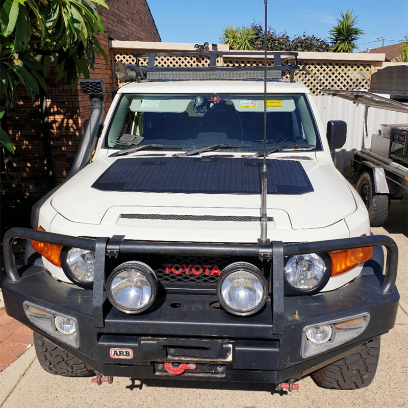 Chargez l&#39;image dans la visionneuse de la galerie, Toyota FJ Cruiser Lensun 105W Hood/Bonnet Flexible Solar Panel-1
