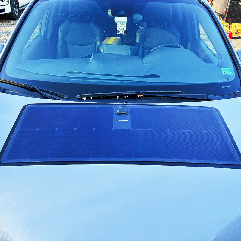 تحميل الصورة إلى عارض المعرض، Toyota_Sienna_Lensun_90W_Hood_Flexible_Solar_Panel_2
