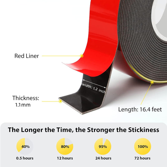 2Packs 16.5ftx0.8in VHB Double Sided Tape, Super Strong Adhesion