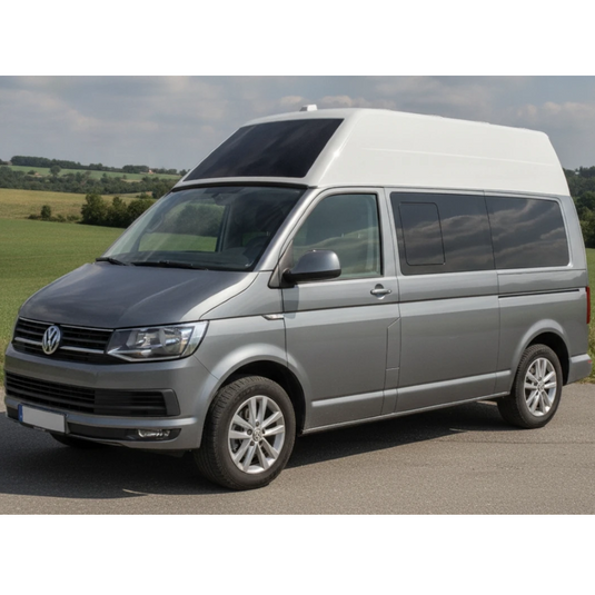 Volkswagen-VW-T6-Camper-Van-Front-Over-Cab-Lensun-135W-Solar-Panel