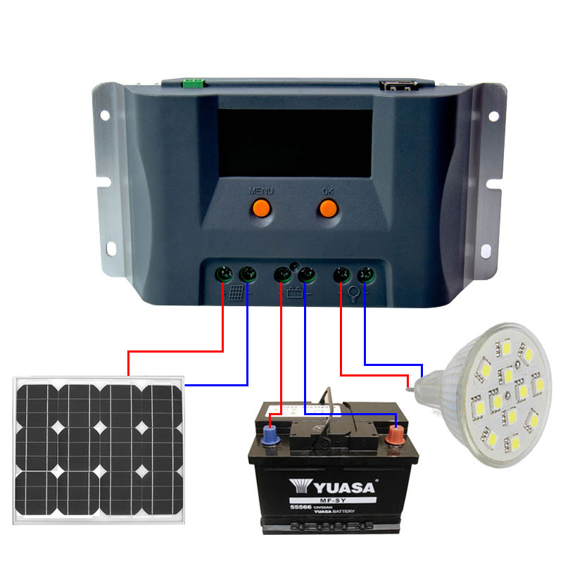 Laden Sie das Bild in Galerie -Viewer, Lensun 10A 12V MPPT LCD Solar Regulator Controller
