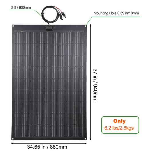 150W Flexible Solar Panel 37x34.65inch, US Stock Only