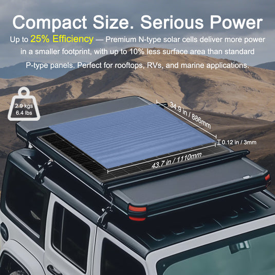 Lensun 200W Flexible Solar Panel, Latest Technology PERC 9BB Solar Cells