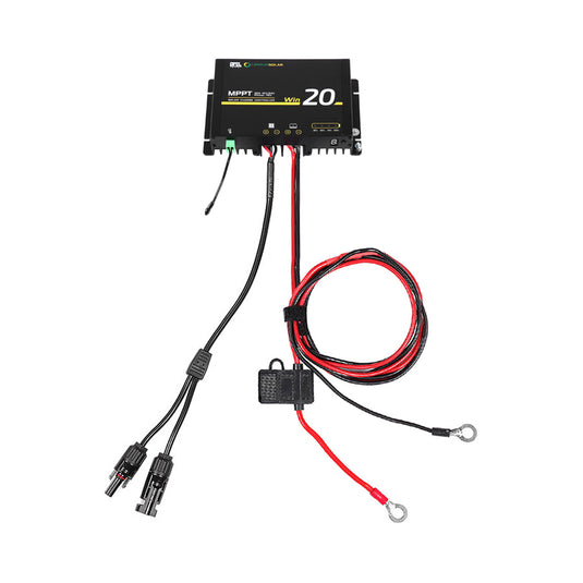 Lensun Waterproof 20A MPPT Solar Controller with Battery Clips