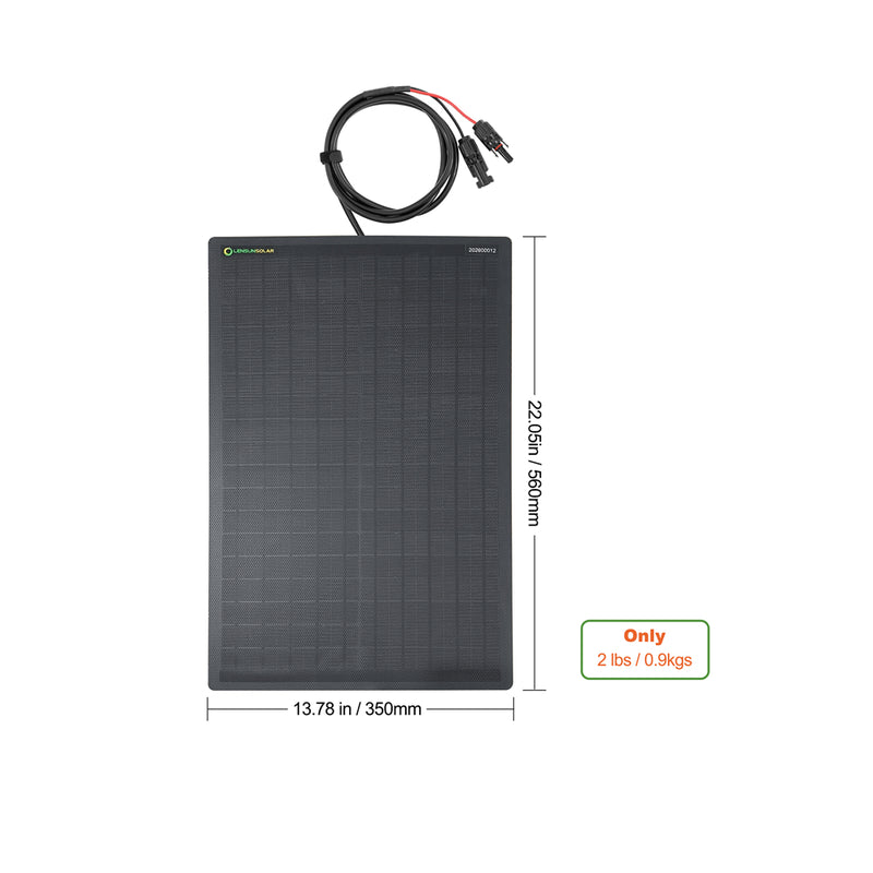 Load image into Gallery viewer, lensun-30w-flexible-solar-panel-back-cable-3
