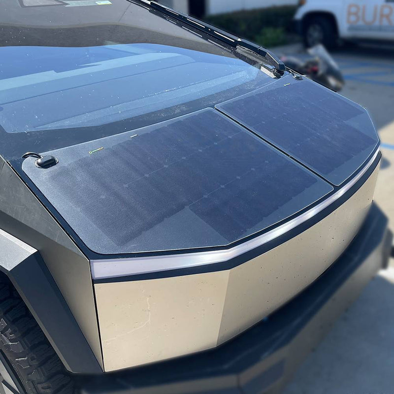 Load image into Gallery viewer, Tesla Cybertruck Lensun 180W(2x90W) Hood Flexible Solar Panel
