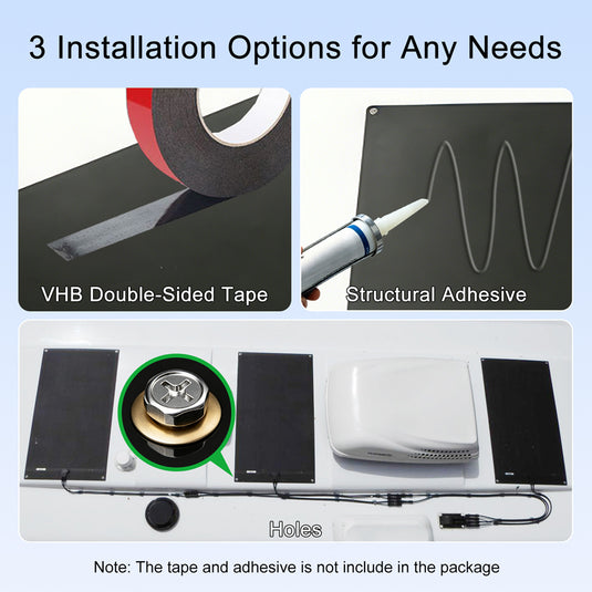 Lensun 50W 12V Full Black Flexible Solar Panel