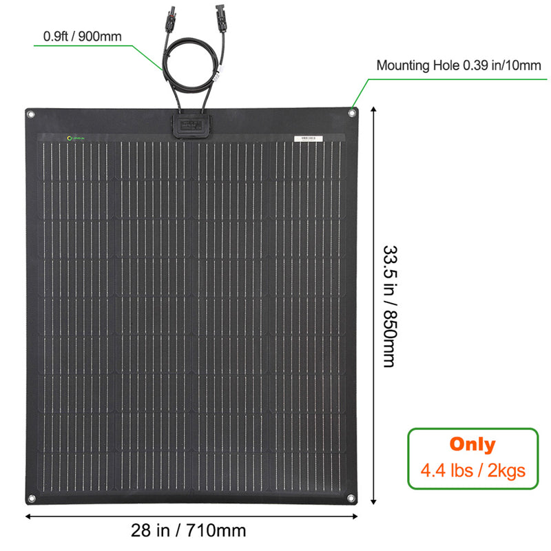 Load image into Gallery viewer, LensunSolar 100W Flexible Solar Panel
