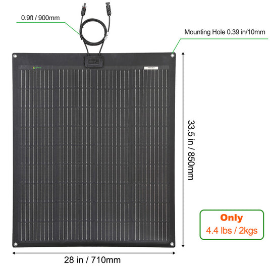 LensunSolar 100W Flexible Solar Panel