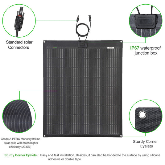 LensunSolar 100W Flexible Solar Panel