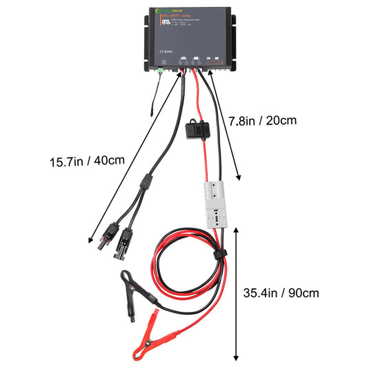 Lensun wasserdichter 20A MPPT Solarregler mit Batterieklemmen