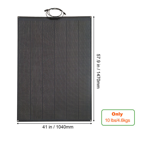 LensunSolar 300W Flexible Solar Panel, Latest Technology, Bendable up to 250°