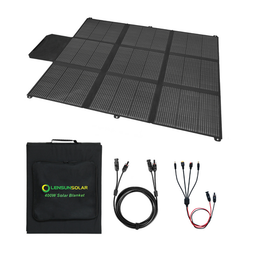 LensunSolar 400W 36V Solar Blanket for 24V Battery or Power Station