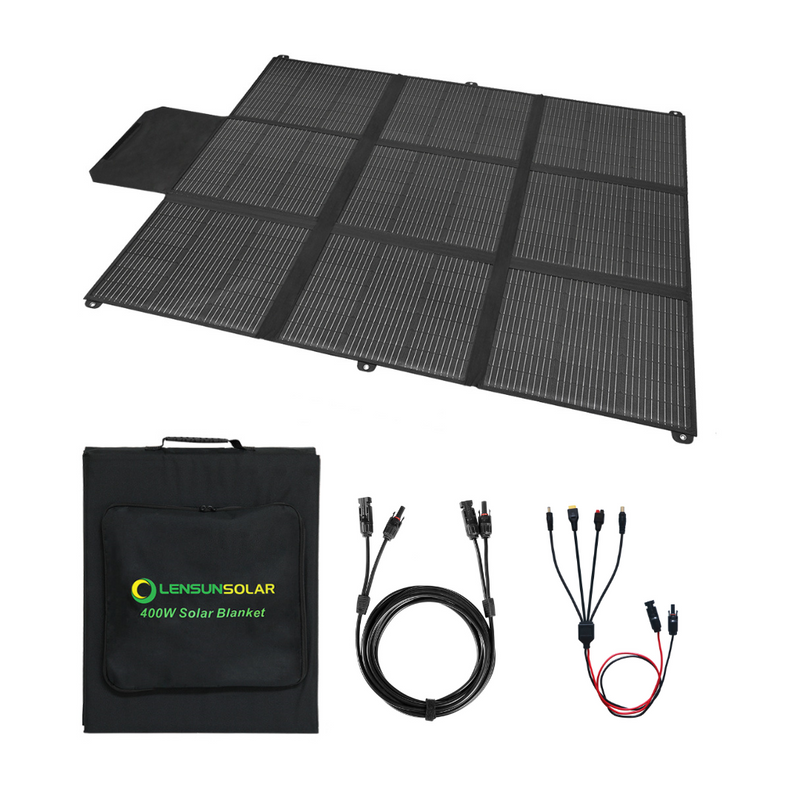 Load image into Gallery viewer, LensunSolar 400W 36V Solar Blanket for 24V Battery or Power Station
