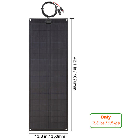 LensunSolar 55W Black 12V Flexible Solar Panel